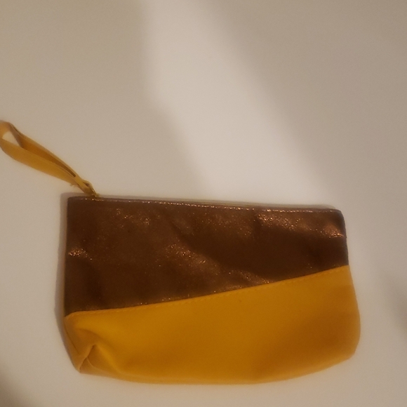 ipsy Handbags - Yellow/Bronze Clutch | ipsy | cosmetic wristlet